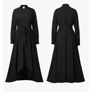 Clergy Dress Minister Halloween Costume Cosplay Black Belted Long Sleeve Small‎